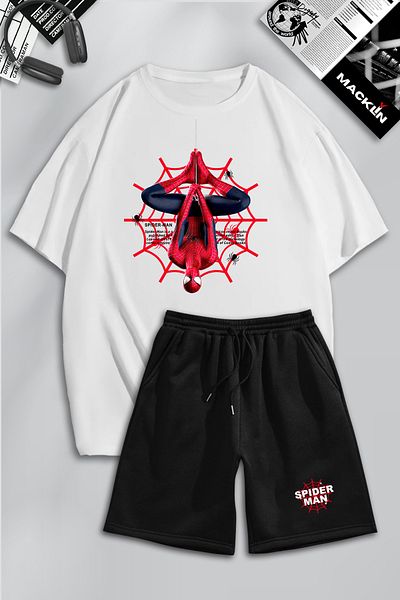 macklin Unisex Marvel Spiderman Printed Oversize Σετ: Tshirt & Σορτς