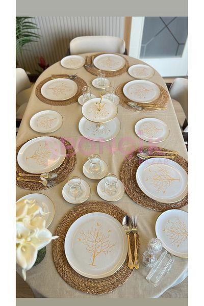 PONCİKPAZAR 31 Pcs Tree Model Cake and Brown Set