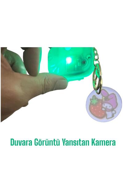 SIFIR312 My Melody Karakterli Oyuncak Projeksiyonlu Fotoğraf Makinesi Projektör Anahtarlık Çanta Süsü