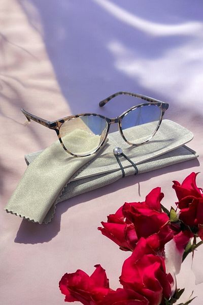 MAROVOAY Blue Light Protection Blue Block Cat Eye Leopard Transparent Black Glasses Interchangeable Glasses