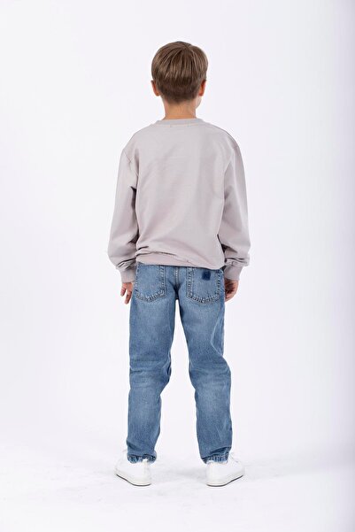 zepkids Велосипедний комір, довгі рукави, напис, камінь кольору, чоловічий дитячий світшот