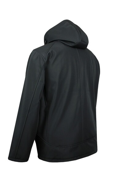 tambattal Plus Size Lined Softshell Coat Black (Wide Comfortable Fit)