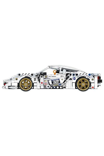 Oyuncakmatik Master Pull Drop White Super Car Creative Construction Set 437 Pieces