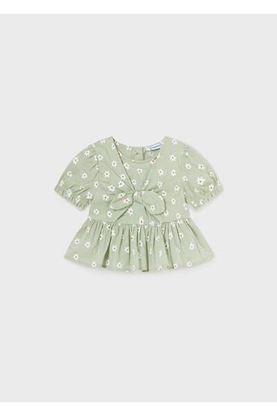 MAYORAL بلوزة طفلة مطبوعة باللون الأخضر 01103-063