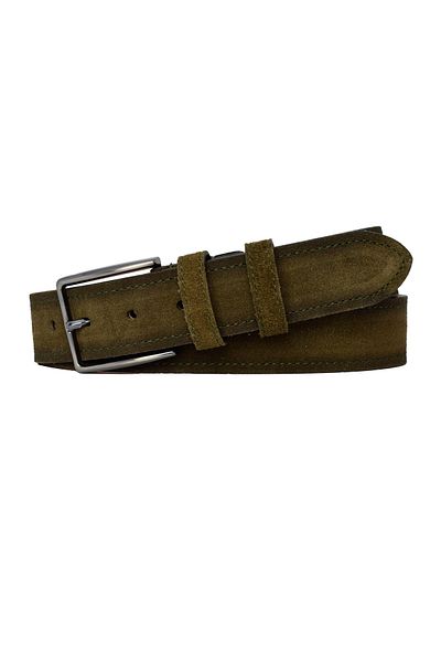 GoDeri Curea și blugi din piele verde militară 100% Haqqi, verde la modă asortat pânză