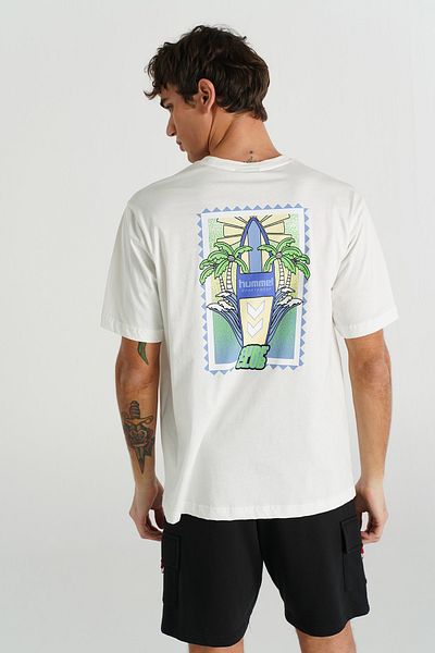 hummel Ανδρικό μπλουζάκι Hmlsmıth Oversize Off-White 912173 -9003