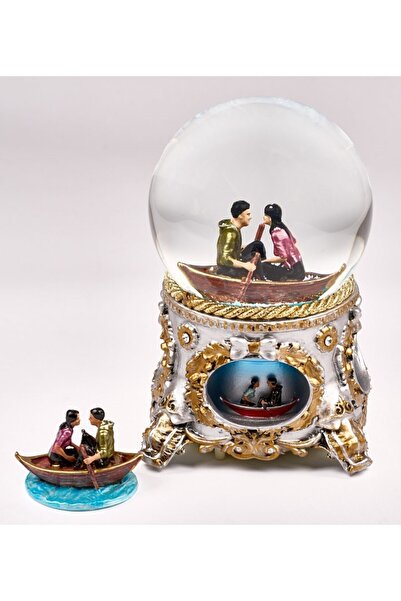 MAGNETDEPO Kar Küresi Klasik Antik Büyük 120 Mm . El Boyaması,müzikli Kendind...