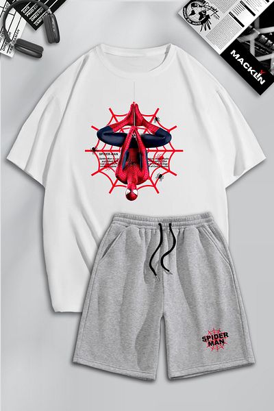 macklin Unisex Marvel Spiderman Printed Oversize Σετ: Tshirt & Σορτς