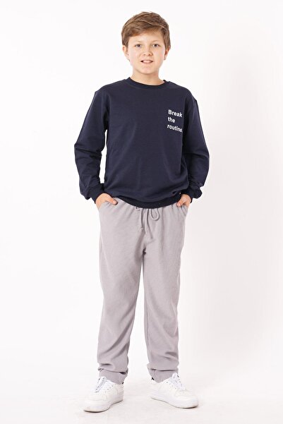 zepkids Велосипедний комір, довгі рукави, принт, синій колір, світшот для хлопчиків