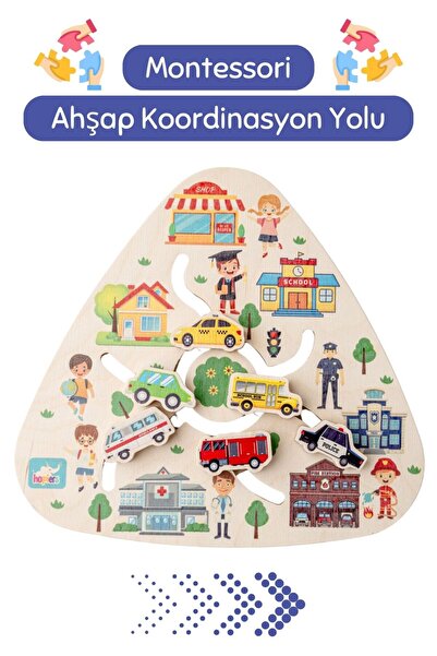 Hopiers Ahşap Koordinasyon Yolu / Eğitici, Öğretici Trafik ve Meslekler Oyunu...