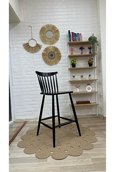silla Concept Yıldız Bar Sandalyesi Siyah Ahşap Ada Sandalye