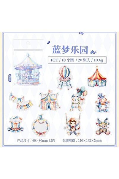 İthal P3-20 bucăți autocolant PET Luna Park - Culoare: verde