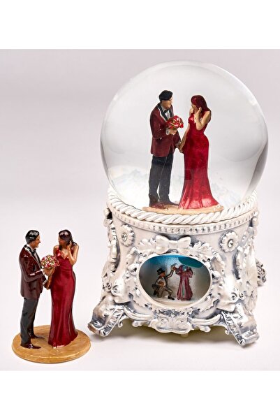 MAGNETDEPO Kar Küresi Büyük 120 mm . El Boyaması,müzikli Ve Kendinden Üflemel...