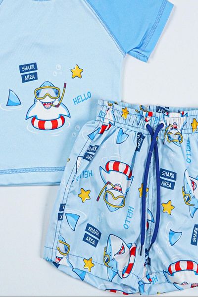 PODIUM GYM New Season Shark Area Two-Piece Diving Fabric Uv Protection Men's Machine