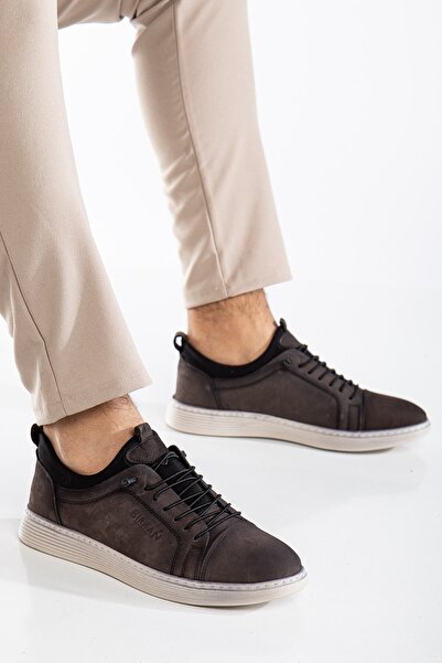 By Yağlıoğlu 9107 Men's Daily Nubuck Genuine Leather Full Orthopedic Comforta...