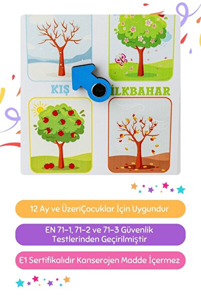 Hopiers Montessori Wooden Calendar Set / Educational and Fun Time Management Toy