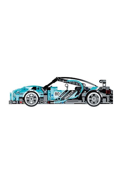 Oyuncakmatik Im. Master Pull Drop Blue Super Car Creative Construction Set 422 Pieces
