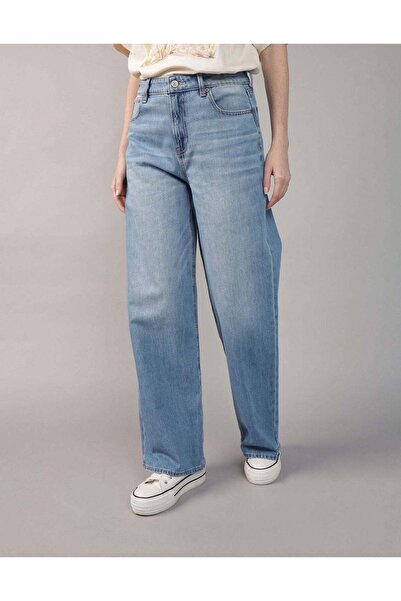 AMERICAN EAGLE بنطلون جينز AE Strigid Super High-Wisted فضفاض وواسع الساقين