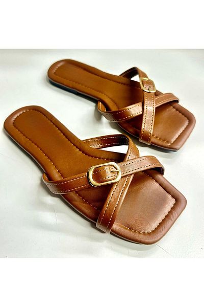 Tradinyom Casual Women's Simple Leather Slippers, Suitable for Home and Guests, Providing a Stylish and Modern Look