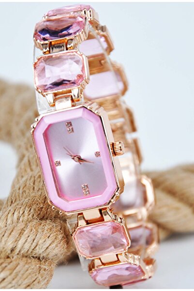 storeay Bakır Renk Pembe Zirkon Taşlı Kordon Detaylı Şık Sade Genç Kız Kadın ...