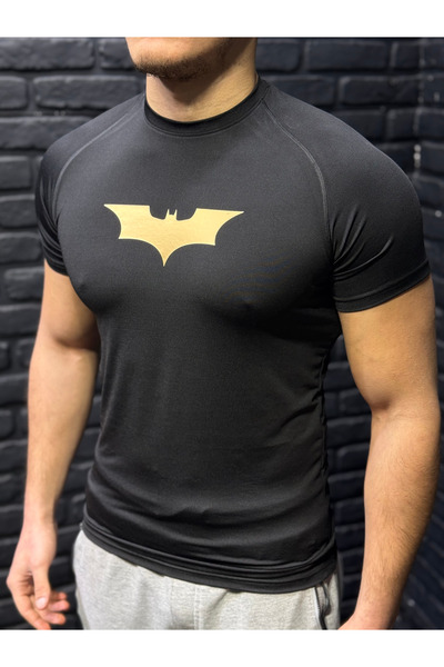 YHM Kısa Kollu Altın Batman Compression Tshirt