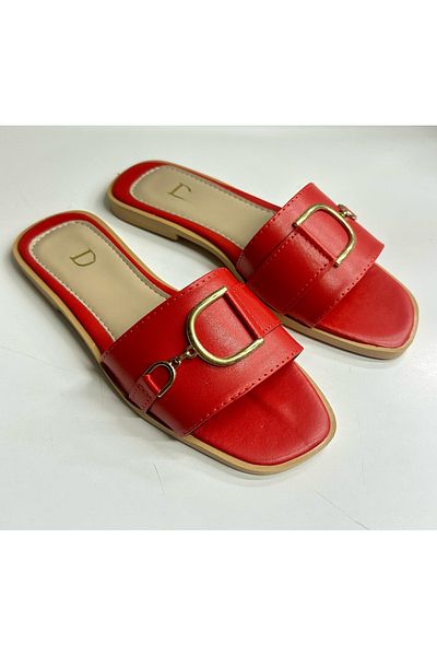 Tradinyom Casual Plain Leather Slippers – Stylish and Modernmodernsuitable for Home and Guests