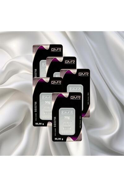 Efnan Kuyumculuk 5 Adet 50 Gr Gmr Gümüş Külçe