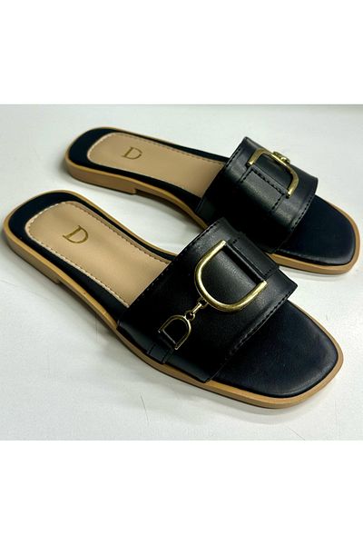 Tradinyom Casual Plain Leather Slippers – Stylish and Modernmodernsuitable for Home and Guests