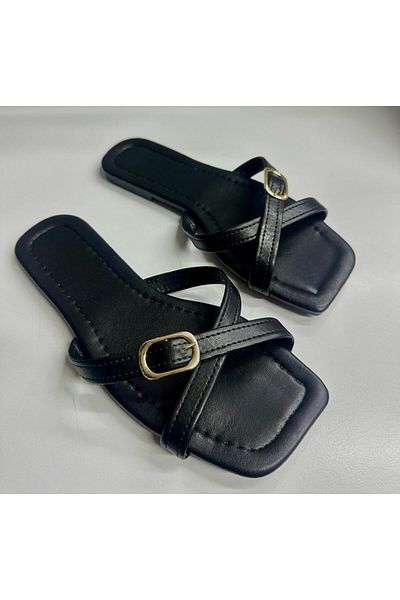 Tradinyom Casual Women's Simple Leather Slippers, Suitable for Home and Guests, Providing a Stylish and Modern Look