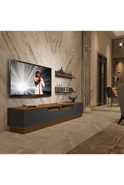 Decoraktiv Trendstyle 220rs Mdf Tv Ünitesi Tv Sehpası - Ceviz - Antrasit
