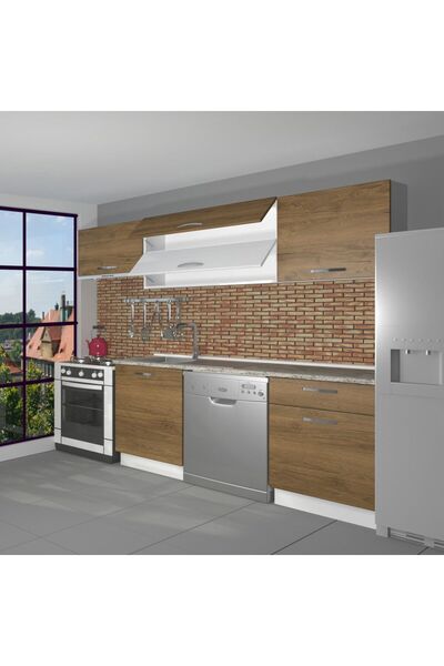 Decoraktiv Elite 220 Mdf Hazır Mutfak Dolabı - Naturel Pera