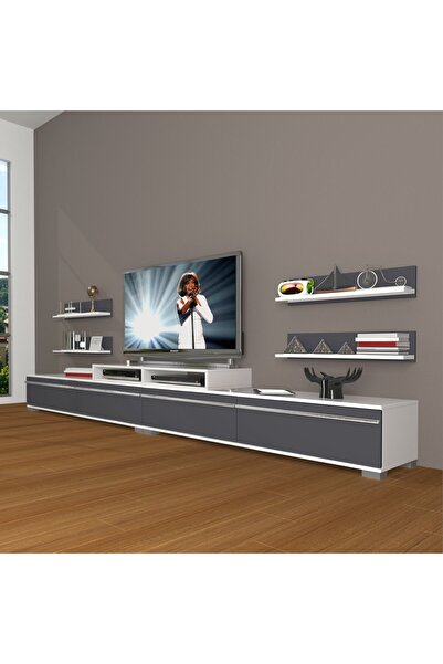Decoraktiv Ekoflex 360r Mdf Tv Ünitesi Tv Sehpası - Beyaz - Antrasit