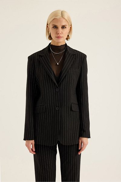 SEVİLEN Jachetă blazer cu dungi cu două fante