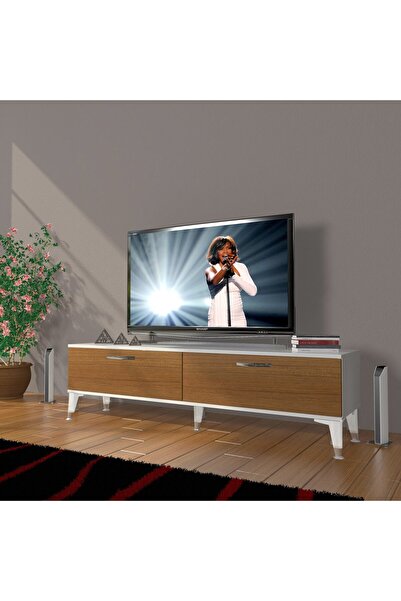 Decoraktiv Eko 140 Slm Std Silver Tv Ünitesi Tv Sehpası - Beyaz - Ceviz