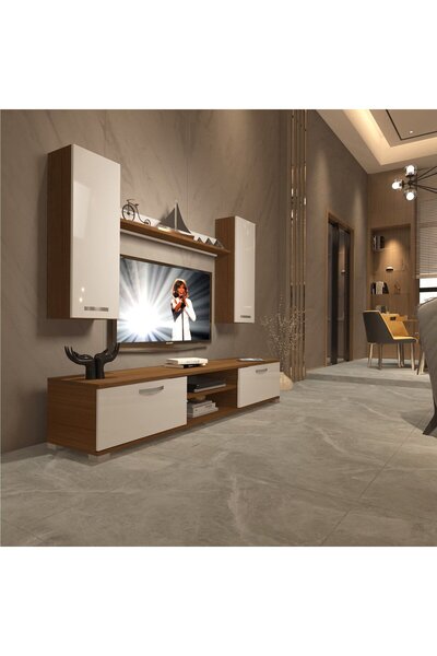 Decoraktiv Eko 5d Mdf Dvd Tv Ünitesi Tv Sehpası - Ceviz - Beyaz