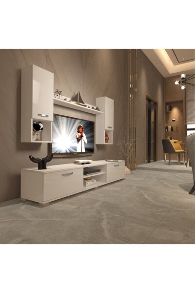 Decoraktiv Eko 5da Mdf Dvd Tv Ünitesi Tv Sehpası - Parlak Beyaz