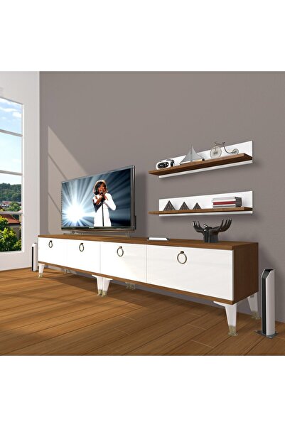 Decoraktiv Eko 200t Mdf Gold Tv Ünitesi Tv Sehpası - Ceviz - Beyaz