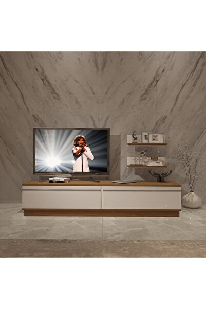 Decoraktiv Eko 4b Mdf Std Tv Ünitesi Tv Sehpası - Ceviz - Beyaz