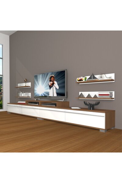 Decoraktiv Ekoflex 360r Mdf Tv Ünitesi Tv Sehpası - Ceviz - Beyaz