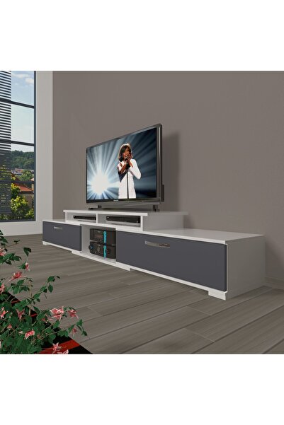 Decoraktiv Flex 130 Mdf Tv Ünitesi Tv Sehpası - Beyaz - Antrasit