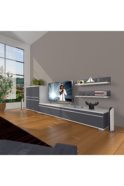 Decoraktiv Eko On Mdf Std Tv Ünitesi Tv Sehpası - Beyaz - Antrasit