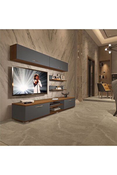 Decoraktiv Eko 5 Mdf Dvd Tv Ünitesi Tv Sehpası - Ceviz - Antrasit