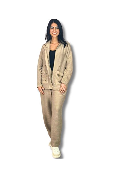 Chordi Women's Mink Diver/Scuba Stand Collar Pocket Knitted Bottom-Top Suit