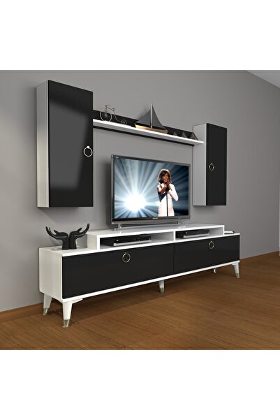 Decoraktiv Ekoflex 7 Mdf Gold Tv Ünitesi Tv Sehpası - Beyaz - Siyah
