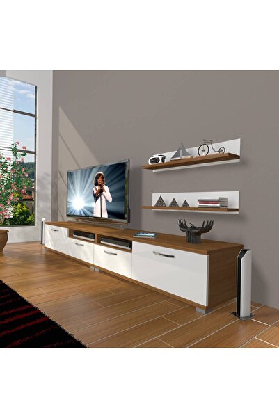 Decoraktiv Eko 220r Slm Tv Ünitesi Tv Sehpası - Ceviz - Beyaz