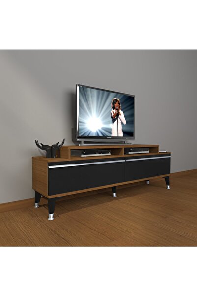 Decoraktiv Ekoflex 4 Mdf Silver Tv Ünitesi Tv Sehpası - Ceviz - Siyah