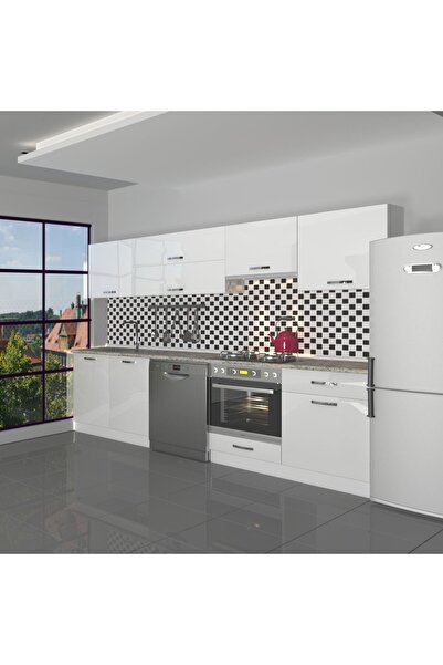 Decoraktiv Elite 280y Ankastre Mdf Hazır Mutfak Dolabı - Parlak Beyaz