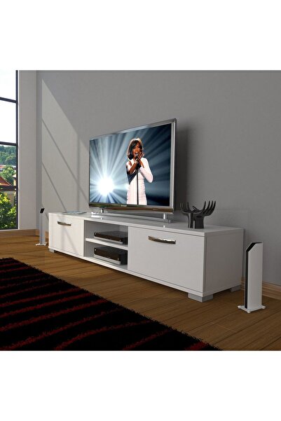 Decoraktiv Eko 140 Mdf Dvd Tv Ünitesi Tv Sehpası - Parlak Beyaz