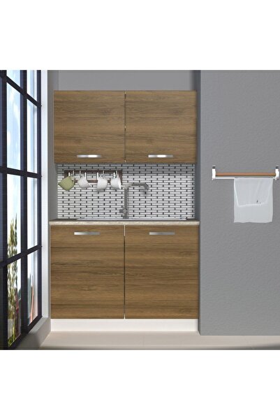 Decoraktiv Mini 120 Mdf Hazır Mutfak Dolabı - Naturel Pera