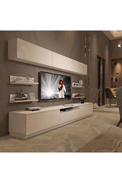Decoraktiv Trendstyle 8ys Mdf Tv Ünitesi Tv Sehpası - Parlak Beyaz